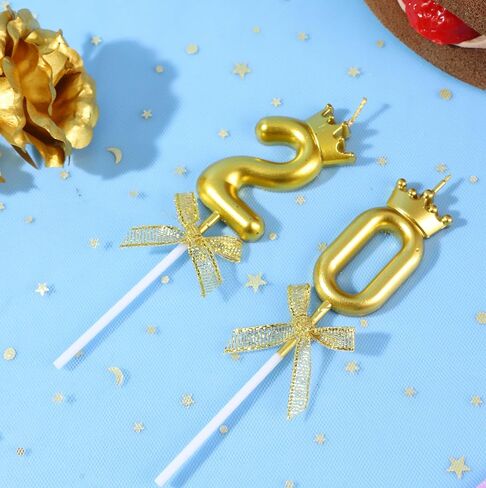 Number 15 Candle 3D Golden 15th & 51st Birthday Candles Cake Topper with Crown for Happy 15 and 51 Birthday Wedding Anniversary Party Celebration Decoration in Saudi Arabia