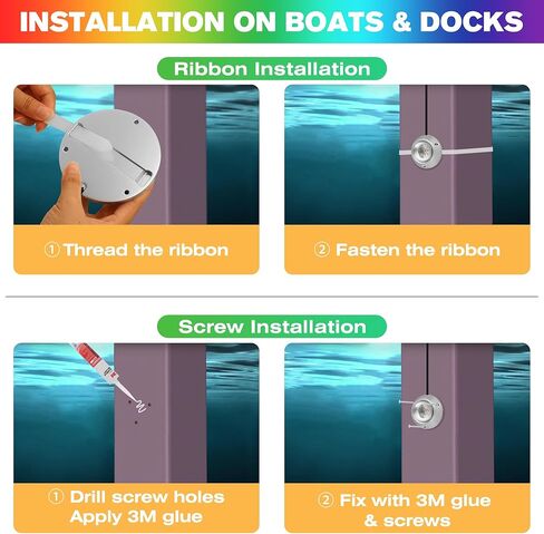 HUSUKU GT6 أضواء حوض القارب تحت الماء، 2x6000LM، زاوية شعاع 60 درجة، 12 فولت RGB 60 وات IP68 مقاومة للماء، جسم معدني بالكامل، مجموعة لاسلكية ومزامنة لرسو السفن/البحرية/القارب/عائم/صيد الأسماك، حامل سطحي in Kuwait