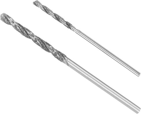 uxcell 2pcs 1.5mm/2mm Metric Diamond Coated Twist Drill Bits High-Speed Steel Tipped Drill Tiles for Jewelry Beach Glass Shells Lapidary Ornament Bracelet Necklace Arts in Saudi Arabia