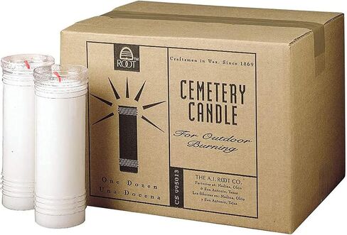 Cemetery Prayer Candles for Outdoor Burning in Clear Flame Resistant Plastic Vessels, 1-Count, Memorial in Saudi Arabia