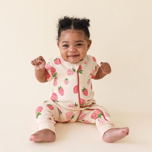 PARADE Organic Signature Print '2-Way' Zip Romper Short Sleeve in Saudi Arabia