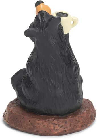 DEMDACO Coffee Bear Black Bear 3.5 × 3 منحوتة تمثال راتنج مصبوب يدويًا in Saudi Arabia