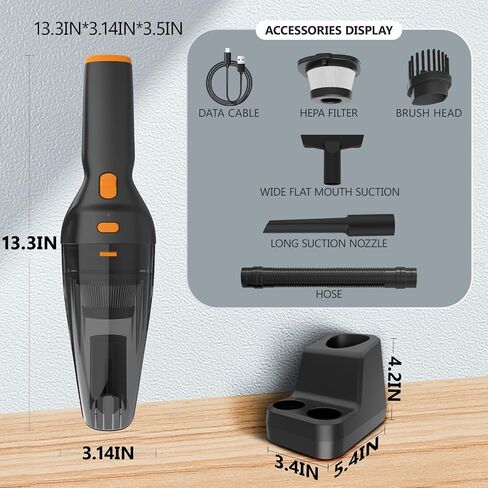 Handheld Vacuum Cordless Cleaner, Lightweight Portable Hand Vacuum Cordless Rechargeable with Charging Dock, 20 Mins Runtime,Wet Dry Hand Vac for Home, Office, Car Cleaning in Saudi Arabia
