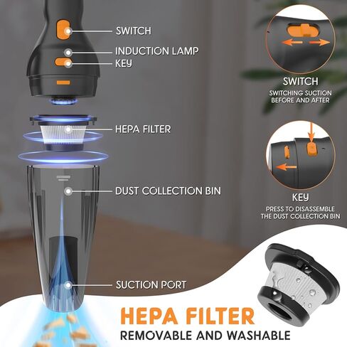 Handheld Vacuum Cordless Cleaner, Lightweight Portable Hand Vacuum Cordless Rechargeable with Charging Dock, 20 Mins Runtime,Wet Dry Hand Vac for Home, Office, Car Cleaning in Saudi Arabia