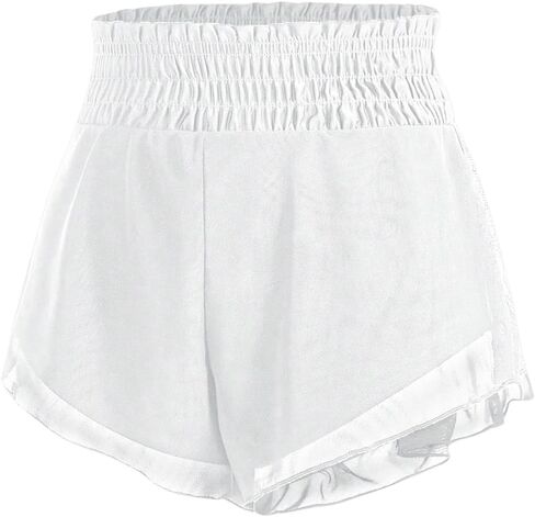 SweatyRocks Women's High Waist Mesh Bikini Bottom Frill Solid Beachwear Casual Bathing Shorts in Saudi Arabia