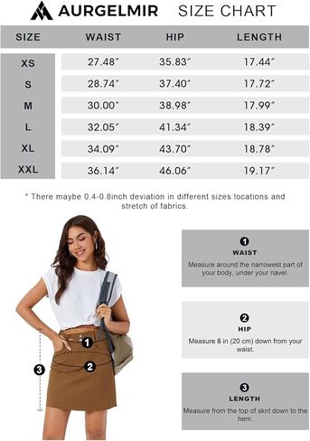 Aurgelmir Women's Casual Mid Rise Golf Hiking Skorts Athletic Running Relaxed Fit Tennis Skirts with Shorts Pockets in Kuwait