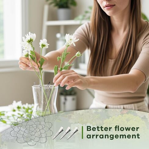 3Pcs Floral Grid for Vase, Reuseable Flower Arrangement Holder for Floral Stems Bouquets Plant Fixation (5'' Dia) in Kuwait