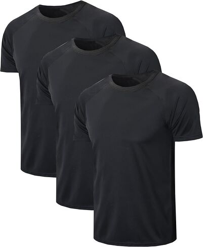 قميص رجالي للتمرين من YUSHOW، سريع الجفاف، قميص رياضي للجري بأكمام قصيرة، تي شيرت شبكي ماص للرطوبة للرجال in Kuwait