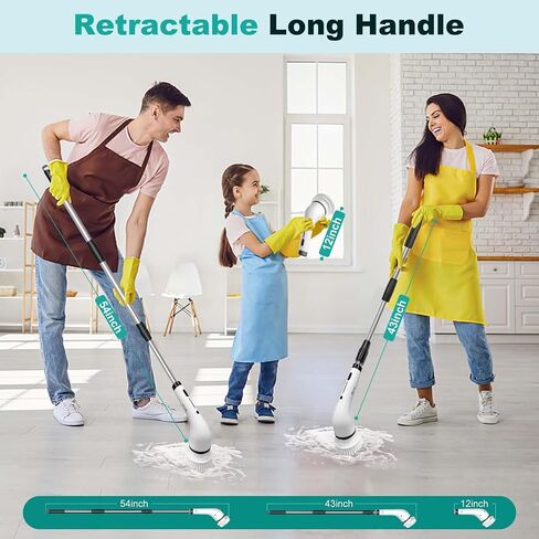 Electric Spin Scrubber: Cordless Shower Scrub Brush, 8 Replaceable Brush Heads, Electric Cleaning Brush for Bathroom, Tile Tub, Car, Sink, Floor, Window in Saudi Arabia