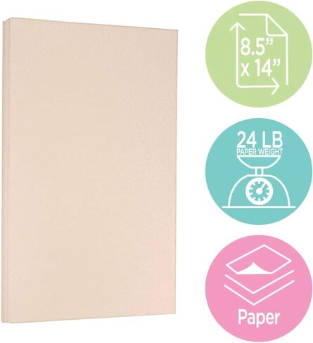 JAM PAPER Legal Parchment 24lb Paper - 90 gsm - 8.5 x 14 - Nautral Recycled - 100 Sheets/Pack in Saudi Arabia