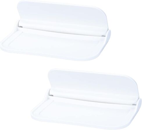 JANKOW 2PCs Foldable Plastic Floating Shelf Stick on Wall, White Floating Shelves Wall Mounted Set of 2, Hanging Shelves for Bedroom, Gaming Room, Living Room, Bathroom, Office (small) in Saudi Arabia