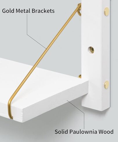 أرفف حائط Afuly 3 طبقات، أرفف حائط حمام عائمة قابلة للتعديل، أرفف كتب عائمة من الذهب الأبيض للجدار، غرفة النوم، غرفة المعيشة، المطبخ، منظم الحائط، تخزين الديكور الحديث in Kuwait