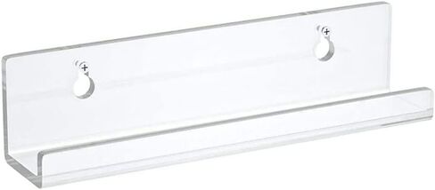 2 Sets of Clear Acrylic Shelves Wall Mounted Floating Display Shelves with Screws Clear Invisible Bookshelves Best for Record Storage,Picture Display,Magazine,Book,Files Organizer in Saudi Arabia