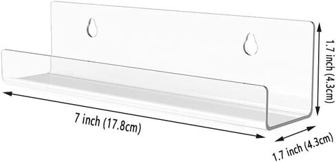 2 Sets of Clear Acrylic Shelves Wall Mounted Floating Display Shelves with Screws Clear Invisible Bookshelves Best for Record Storage,Picture Display,Magazine,Book,Files Organizer in Saudi Arabia
