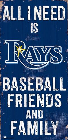 MLB Tampa Bay Rays Unisex Tampa Bay Rays Football Friends & Family Sign, Team Color, 6 x 12 in Saudi Arabia