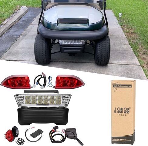 طقم إضاءة فاخر لعربة الجولف 10L0L لسيارة النادي السابقة، المصابيح الأمامية مع زر بوق مفتاح إشارة الانعطاف، ولوحة تبديل ضوء الفرامل in Kuwait