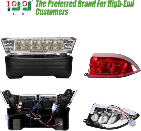طقم إضاءة فاخر لعربة الجولف 10L0L لسيارة النادي السابقة، المصابيح الأمامية مع زر بوق مفتاح إشارة الانعطاف، ولوحة تبديل ضوء الفرامل in Kuwait
