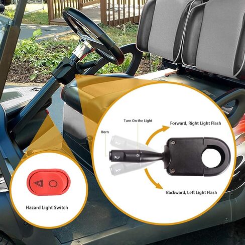 طقم إضاءة فاخر لعربة الجولف 10L0L لسيارة النادي السابقة، المصابيح الأمامية مع زر بوق مفتاح إشارة الانعطاف، ولوحة تبديل ضوء الفرامل in Kuwait