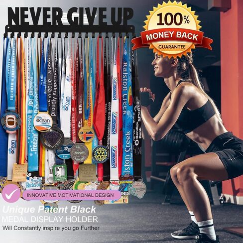 Medal Hanger Holder Display Rack Award Ribbon Organizer for Race,Running,Soccer,Gymnastic,Wrestling,Upgraded Hooks Easy Install Easy to Use Common Slogans normal font in Saudi Arabia