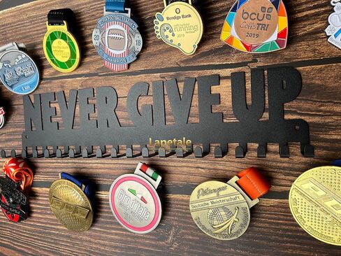 Medal Hanger Holder Display Rack Award Ribbon Organizer for Race,Running,Soccer,Gymnastic,Wrestling,Upgraded Hooks Easy Install Easy to Use Common Slogans normal font in Saudi Arabia