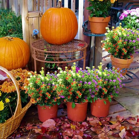 10 Pcs Artificial Flowers, Fake Outdoor Flowers UV Resistant, Lifelike Plastic Flowers for Indoor Outdoors Home Office Garden Wedding Sidewalk Trim Christmas Decorations(Mixture) in Saudi Arabia