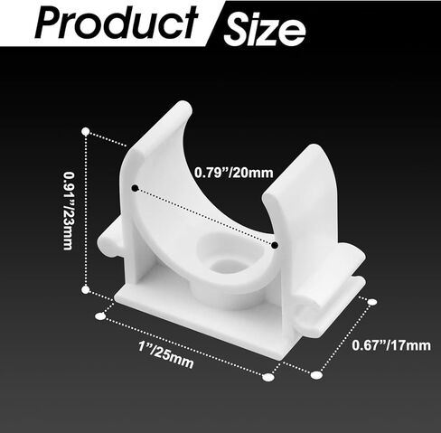 20 قطعة من مشبك أنابيب المياه PVC، 3/4 بوصة (20 مم) مشابك أنابيب ID على شكل حرف U لأنابيب المياه، وشماعة خرطوم الأنابيب تدعم أنابيب Pex (20 مم) in Kuwait