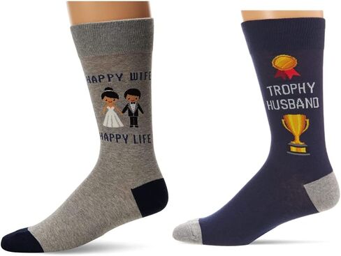 Hot Sox Men's Fun Wedding Groom Crew Socks-1 Pair Pack-Cool & Funny Husband Gifts in Saudi Arabia