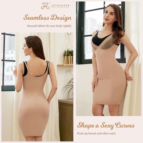 JOYSHAPER حريمي زلات كاملة تحت الفستان، رقبة على شكل حرف V، تحكم في البطن، ملابس تنحيف الجسم in Kuwait