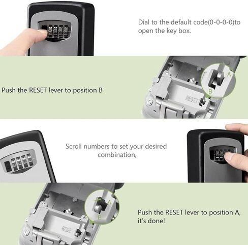 JacobsParts 4 Digit Combination Security Key Lock Box Waterproof Key Storage Lockbox Wall Mount 6 Key Extra Large Capacity for House Key, Car Key, ID Card in Kuwait