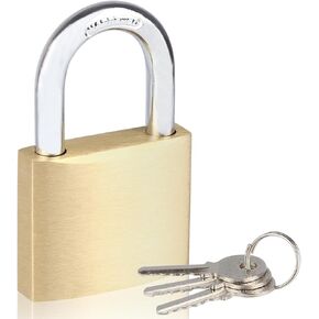 قفل نحاسي صلب مع 3 مفاتيح، 1-1/2 بوصة (38 مم) قفل خزانة جسم عريض، قفل بمفتاح للسقائف، وحدة تخزين، خزانة صالة الألعاب الرياضية المدرسية، سياج، صندوق أدوات، بوابة، مستودع in Kuwait