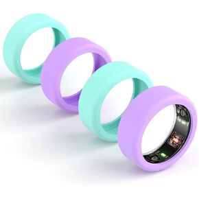 4-Pack Ring Cover Compatible for Oura Ring Protector,Silicone Elastic Case Finger Accessories Wrapper Compatible with Oura Ring Gen 3 Woking Out Women Men (Transparent*2+Pink*2, S for 6/7/8/9/10)