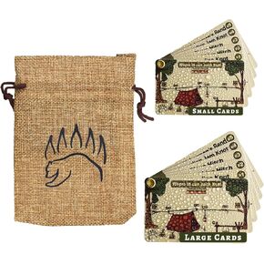 Outdoors Knot Tying Kit | Bear Essentials Best Camping Knots Edition - with Waterproof Knot Cards, Practice Ropes, Burlap Sack, Aluminum Tin Case | for Outdoor Survival, Camping & Hiking