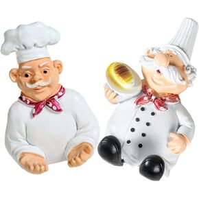 ARTIBETTER 1 Pair Chef Chef Wall Art for Cook Figurine Chef Wall Hanger Power Plug Organizer Adhesive Figurines Hooks Key Ring Hook Fat Chef Kitchen Wall Decor Resin Cable Bracket