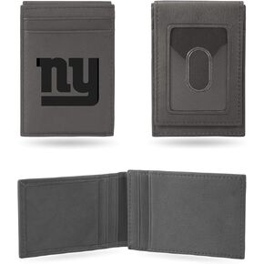 Rico Industries NFL Football New York Giants Gray Laser Engraved Front Pocket Wallet