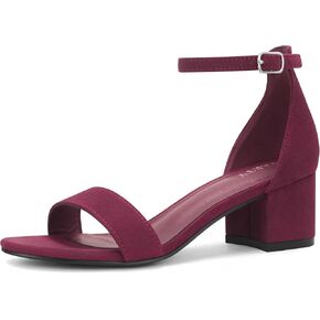 PARTY Women's Open Toe Ankle Strap Low Block Chunky Heels Sandals