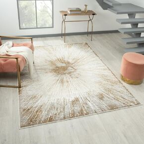 سجادة LUXE WEAVERS بنمط تجريدي ذهبي مقاس 8x10 لغرف المعيشة