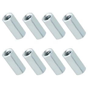 50 Packs 1/4''-20 Coarse Coupling Nuts, Hex Coupling Nut, Carbon Steel Galvanized