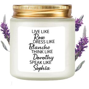 LAMIVEENLA Golden Girls Gifts for Women Scented Candle Lavender - Funny Birthday Gifts for Friends Girls Sisters - Christmas Gifts for Friends - Golden Girls Merchandise Gifts - Soy Candle 4oz