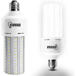 2 حزمة من لمبة الذرة LED بقدرة 500 وات مكافئة، 60 وات LED لمبة الذرة 7500 لومن مساحة كبيرة ضوء نهاري أبيض E26/E27 قاعدة متوسطة للمرآب الخلفي وغرفة النوم والمستودع وشارع ورشة العمل