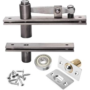 TamBee Heavy Duty Pivot Hinge 300lbs Load Hidden Door Hinges for Secret Door 304 Stainless Steel Hidden Bookcase Hinges Pivot Door Hinge with Door Ball Catch 136KG Load-Bearing