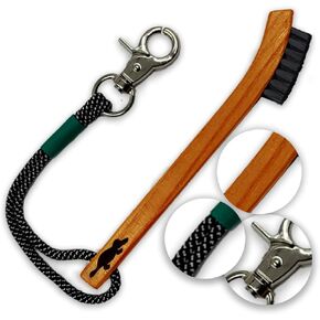 Hickory Wood Golf Brush and Groove Cleaner with Paracord Rope & Metal Clip, Non-Slip Golf Club Cleaner - Clean Grooves without Damaging Club Face, Fits on Any Golf Bag