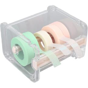 Transparent Visible Desktop Multi Masking Tape Cutter, Washi Tape Dispenser, Roll Tape Holder for Home Office School (Not Include Masking Tape)(Orange)
