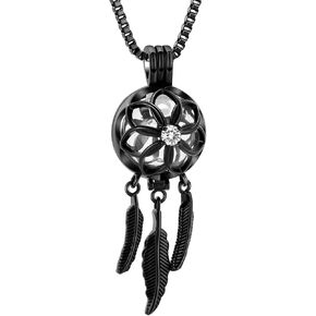 Dream Catcher Cremation Jewelry Urn Necklace for ashes with Transparent Mini Urn Ashes Urn Pendant Necklace for Women