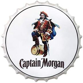 الكابتن مورغان أغطية زجاجات مزخرفة علامات القصدير المعدنية مقهى البيرة زخارف للحانات بلات 13.8 "بوصة جدار الفن اللوحة خمر ديكور المنزل in Kuwait