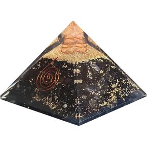 Orgone Crystal Pyramid, Natural Lapis Lazuli, Healing Crystals Pyramid for Protection Chakra, Unique Constellation Pyramid for Positive Energy (Crystal Pyramid – Made with Genuine Raw Crystals)