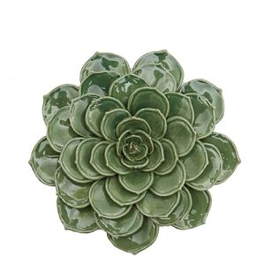 SEINHIJO Ceramic Flower Wall Decor 3D Wall Art Sculpture Home Gifts Modern Arts Green Crafts 6.7inch