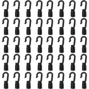 40 Pack Kayaks Bungee Shock Cord Hook for 3/16 inch,1/5 inch,13/64 inch and 7/32 inch Rope