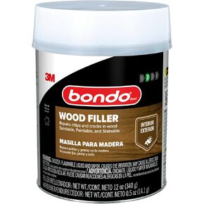3M Bondo Wood Filler 12 OZ Can with Hardener (Pint)