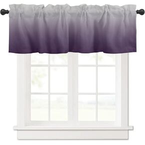 DecorLovee Curtain Valances for Windows Living Room, Ombre Curtain Toppers and Valances for Bedroom, Gradient Grey Pink Rod Pocket Curtains Kitchen Valances 54 Inch Wide by 18 Inch Long