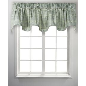 Ellis Curtain Florence Lined Scallop Valance, 50" x 15", Black